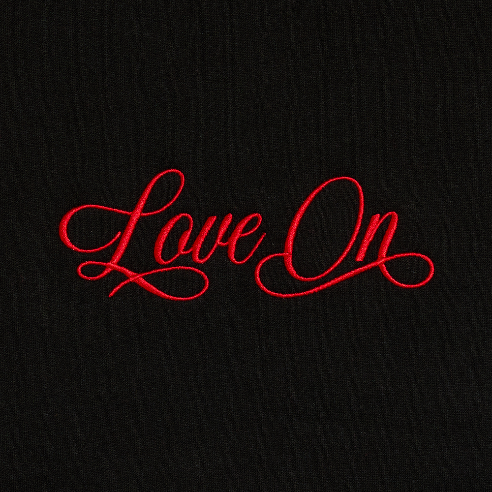 Embroidered Love On Hoodie