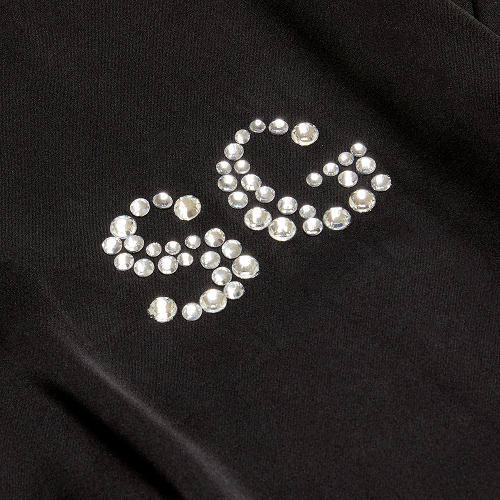 Marquise Diamond Black Satin Robe